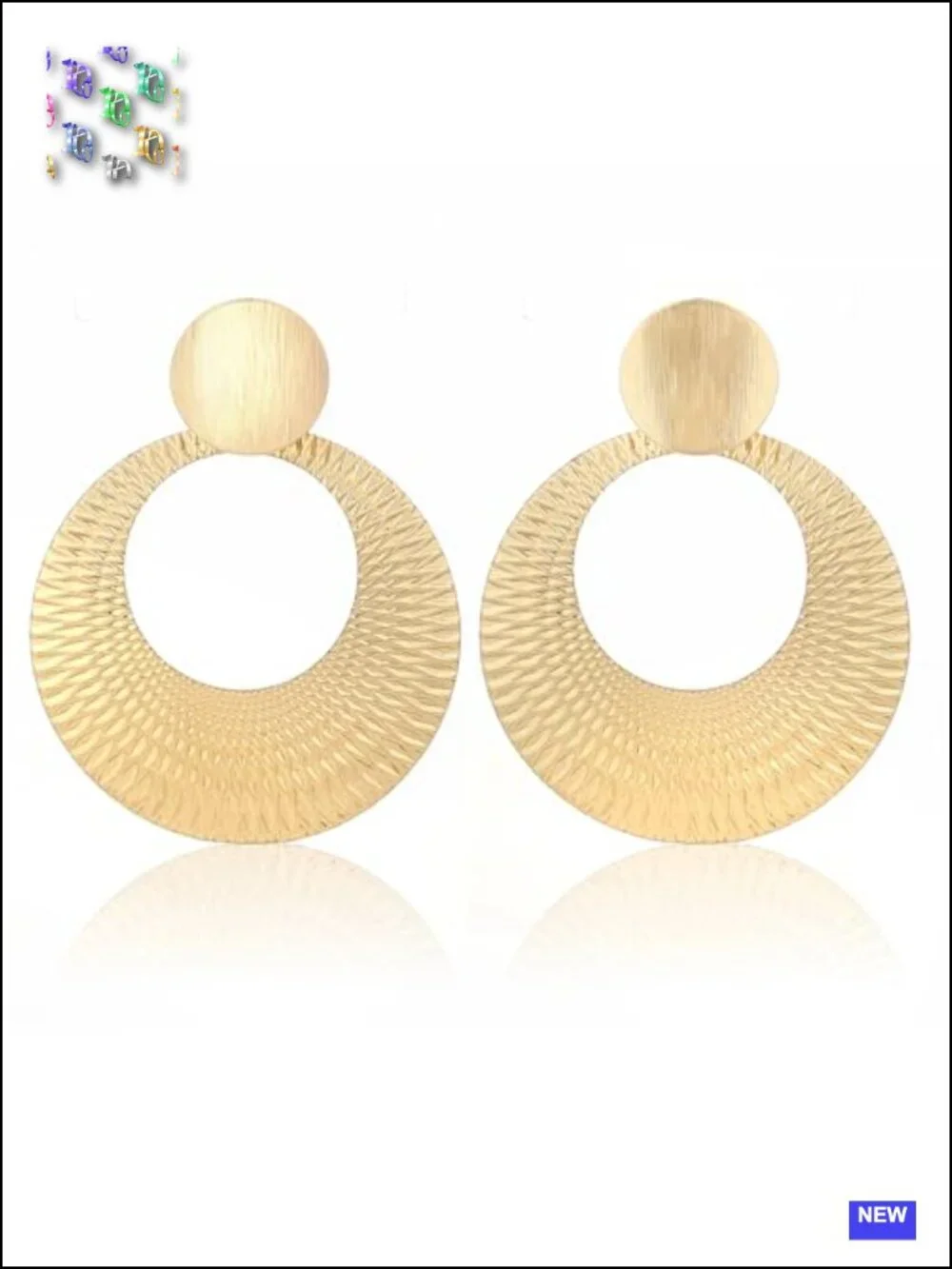 Big Drop Geometric Disc Dangle Earrings for Women Gold Plated Hypoallergenic